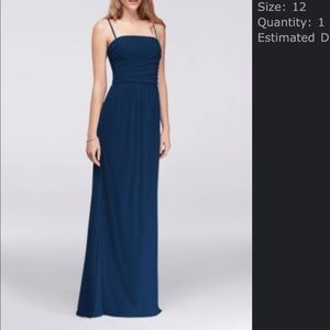 NWT David’s Bridal Draped Long Mesh Dress